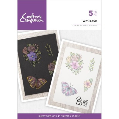 Crafter's Companion- Estampes «With Love» 5 pièces