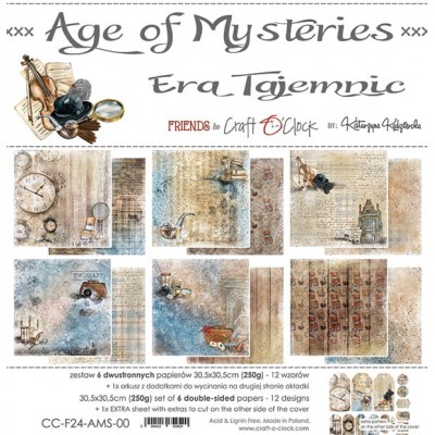 Craft O Clock - Papier 12" X 12"  collection «Age of Mysteries» 6 pages recto-verso
