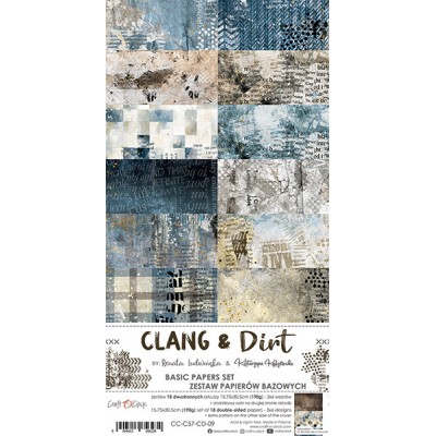 Craft O Clock - Papier 6" X 12"  collection «Clang & Dirt» 18 pages recto-verso