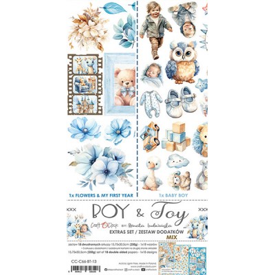 Craft O Clock - Éphéméras 6" X 12"  collection «Boy & Toy/MIX» 18 pages recto-verso                      