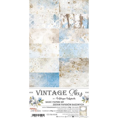 Craft O Clock - Papier 6" X 12"  collection «Vintage Sky» 18 pages recto-verso