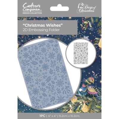 Crafter's Companion - Plaques à embosser   «Christmas Wishes» 4" x 6"