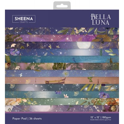 Crafter's Companion - Ensemble de papier «Bella Luna» 12 "X12" recto-verso 36 feuilles / Pqt 