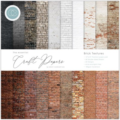 Craft Consortium - «Brick Textures» paquet de papier  12" X 12" 30 feuilles