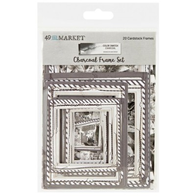 49 & Market - Étiquettes de la collection  «Color Swatch Charcoal Frame Set» 20 pièces