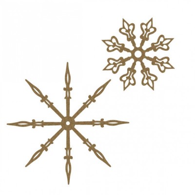 Creative Embellishments - Chipboard «Clock and Snowflakes» 2 pièces