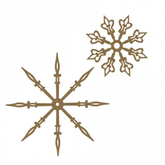LIQUIDATION-Creative Embellishments - Chipboard «Clock and Snowflakes» 2 pièces( Le prix indiqué ci-dessous est déjà réduit à 50%)