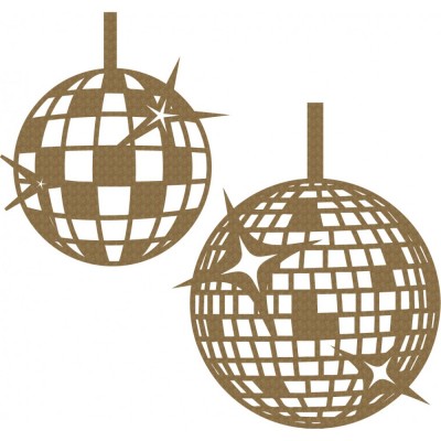 LIQUIDATION-Creative Embellishments - Chipboard «Disco balls» 2 pcs( Le prix indiqué ci-dessous est déjà réduit à 50%)