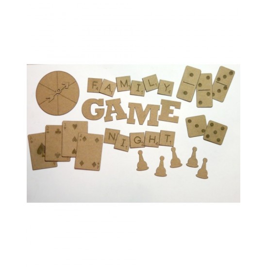 LIQUIDATION-Creative Embellishments - Chipboard «Family Game Night» 31 pcs( Le prix indiqué ci-dessous est déjà réduit à 50%)