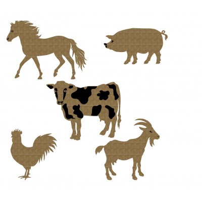 Creative Embellishments - Chipboard «Farm Animal» 5 pièces
