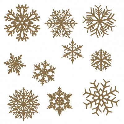 Creative Embellishments - Chipboard «Large Snowflake Set» 10 pcs