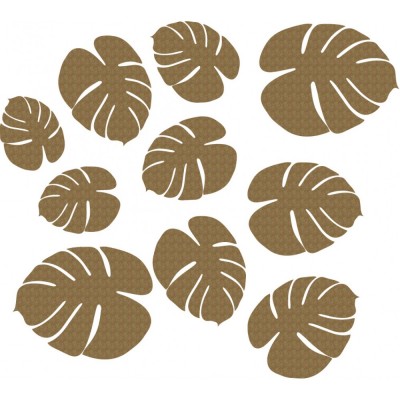 LIQUIDATION-Creative Embellishments - Chipboard «Palm leave set» 10 pièces( Le prix indiqué ci-dessous est déjà réduit à 50%)
