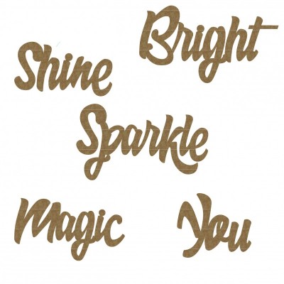 Creative Embellishments - Chipboard «Shine Word Set» 5 pièces