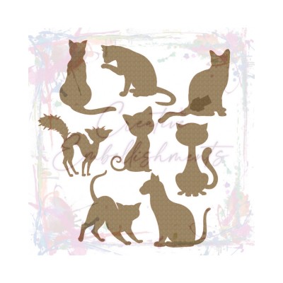Creative Embellishments - Chipboard «Small Cats» 8 pièces