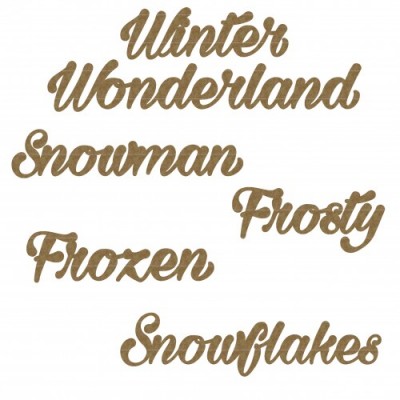 Creative Embellishments - Chipboard «Snow word set Set» 6 pièces