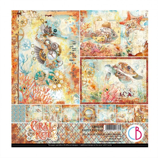 Ciao Bella - Collection de papier «Coral Reef»  8" X 8" recto-verso 12 feuilles