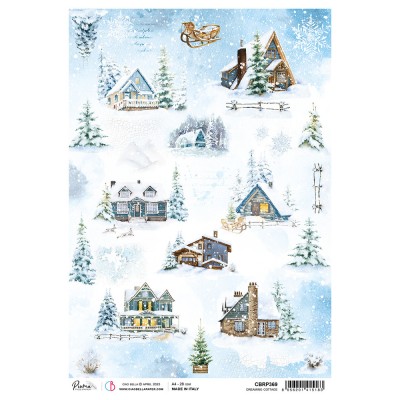 Ciao Bella - Papier de riz de la collection Winter Journey «Dreaming Cottage»  8.5" X 11"