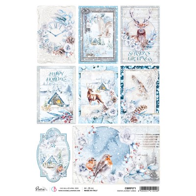 Ciao Bella - Papier de riz «Winter Journey Cards»  8.5" X 11"