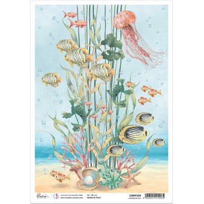 Ciao Bella - Papier de riz collection Underwater Love «Caribbean Sea»  8.5" X 11"