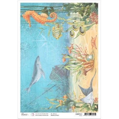 Ciao Bella - Papier de riz collection Underwater Love «Shipwreck»  8.5" X 11"