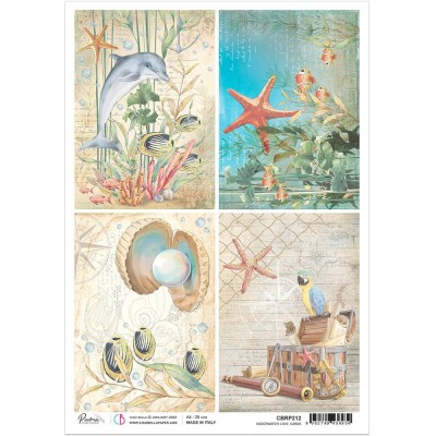 Ciao Bella - Papier de riz collection Underwater Love «Underwater Cards»  8.5" X 11"