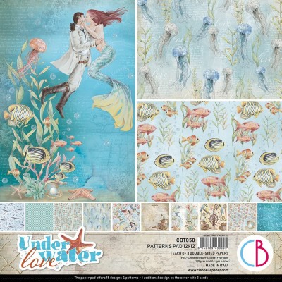 Ciao Bella - Collection de papier 12" X 12" recto-verso 8 feuilles «Under Water Love»