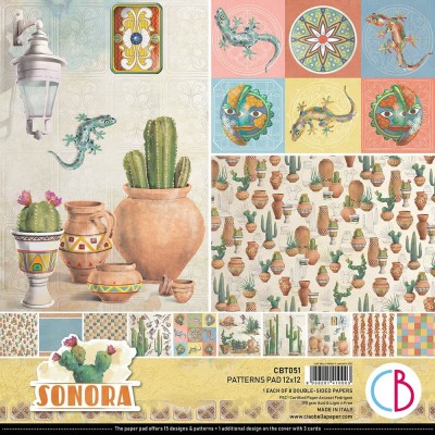 Ciao Bella - Collection de papier 12" X 12" recto-verso 8 feuilles «Sonora»