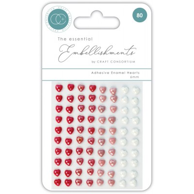 Craft Consortium - Enamel Dots autocollant collection «Enamel Hearts» 80 pcs