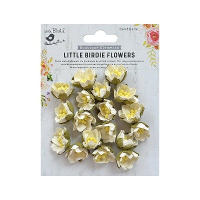 Little Birdie -Butter Cup Paper Flowers «Moon Light» 18 pièces