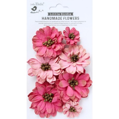 Little Birdie -Galina Paper Flowers «Precious Pink» 7 pièces