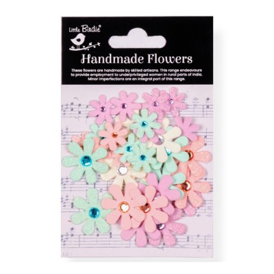 Little Birdie - Sparkle Florettes Paper FLowers «Fairy Garden» 30 pièces