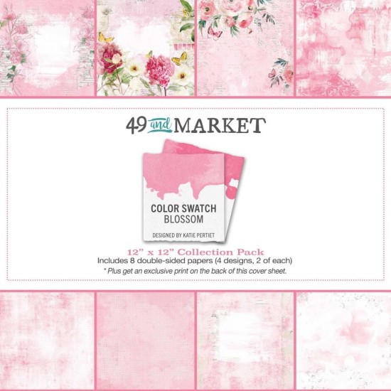  49& Market - bloc de papier collection «Color Swatch Blossom» 12 x 12" 8 feuilles