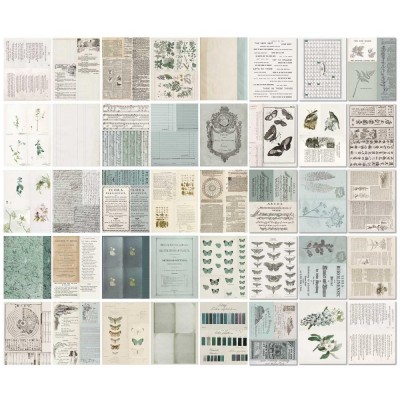 49 & Market - bloc de papier collection «Color Swatch Eucalyptus Collage Sheets» 6 X 8" 40 feuilles