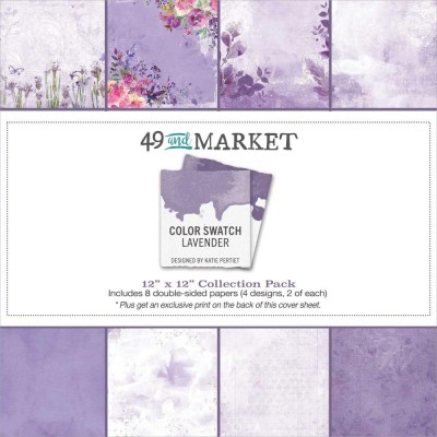  49& Market - bloc de papier collection «Color Swatch Lavender» 12 x 12" 8 feuilles