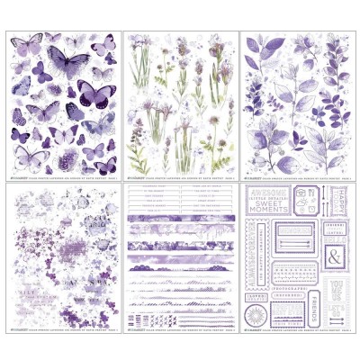 49 & Market - Rub-Ons de la collection «Color Swatch Lavender»