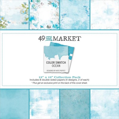 49& Market - bloc de papier collection «Color Swatch Ocean» 12 x 12" 8 feuilles