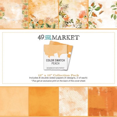  49& Market - bloc de papier collection «Color Swatch Peach» 12 x 12" 8 feuilles