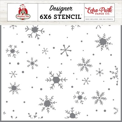 Echo Park - Stencil Collection Christmas Time « Snowy Night Snowflakes» 6"X6"