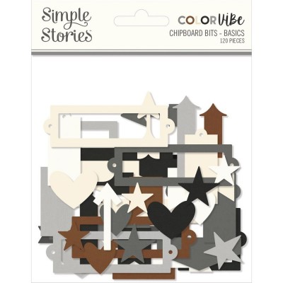 Simple Stories - Éphéméra en chipboard collection ColorVibe «Basics» 120 pcs