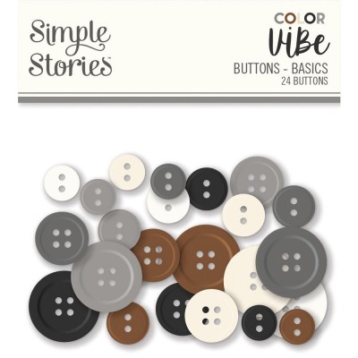 Simple Stories - Boutons collection ColorVibe «Basics» 24 pcs