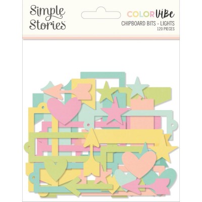 Simple Stories - Éphéméra en chipboard collection ColorVibe «Lights» 120 pcs
