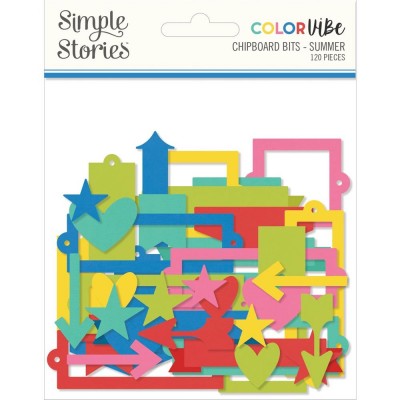 Simple Stories - Éphéméra en chipboard collection ColorVibe «Summer» 120 pcs