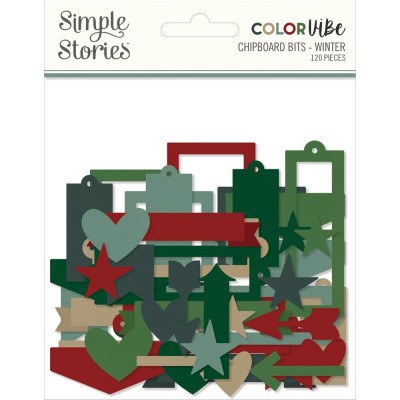 Simple Stories - Éphéméra en chipboard collection ColorVibe «Winter» 120 pcs