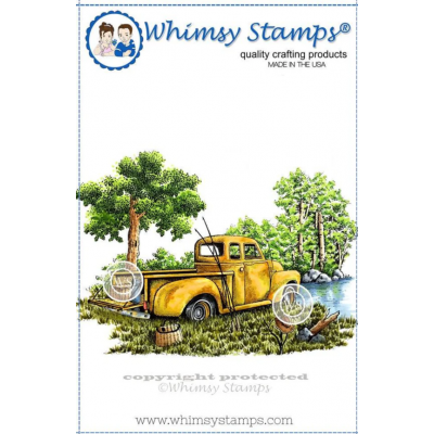 Whimsy Stamps- Estampe «Gone Fishing» 1 estampe