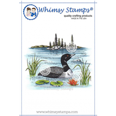 Whimsy Stamps- Estampe «Loon Scene» 1 estampe
