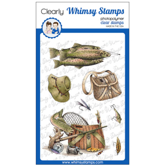 Whimsy Stamps- Estampe «Fishing Fanatics» 7 estampes