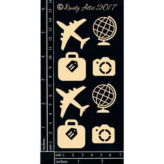  Dusty Attic - Chipboard  «Travel Icons»