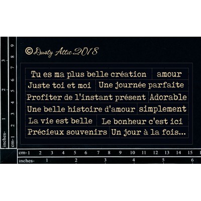 Dusty Attic - Chipboard «French Wordplay #1 Black»