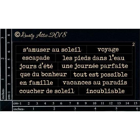 Dusty Attic - Chipboard «French Wordplay #2 Black»