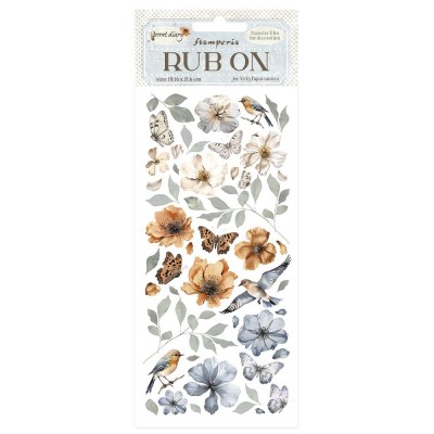 Stamperia - Rub-ons de la collection Secret Diary «Flowers And Birds» 